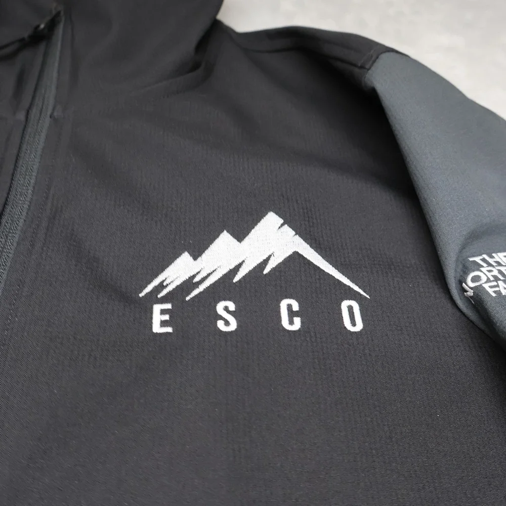 North Face Jacket Mens Large Black Castle Rock Softshell‎ Wind Resistant LOGO